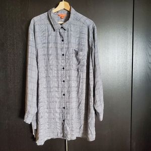 Joe Fresh - Grey, Black & White Plaid Tunic Shirt - 3X - EUC